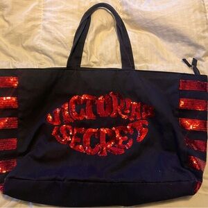 Victoria’s Secret red sequin tote bag